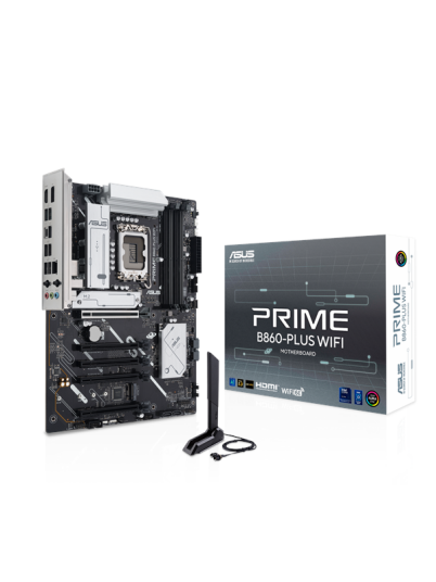 ASUS PRIME B860-PLUS WIFI ATX Hovedkort med DDR5, Wi-Fi 6E og 2.5 Gigabit LAN ASUS PRIME B860-PLUS WIFI ATX Hovedkort med DDR5, Wi-Fi 6E og 2.5 Gigabit LAN