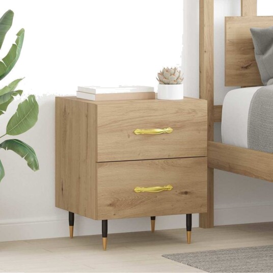 Nattbordskap artisan eik 40 x 35 x 47.5 cm Konstruert tre Nattbordskap artisan eik 40 x 35 x 47.5 cm Konstruert tre