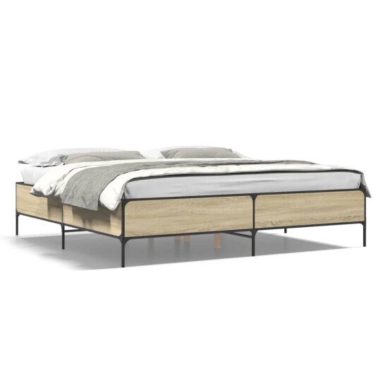 Sengeramme sonoma eik 180x200 cm konstruert tre og metall 8721102609732
