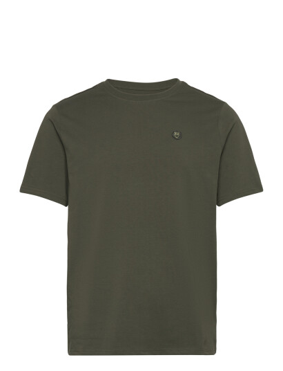 Knowledge Cotton Apparel Badge T-Shirt - Khaki green - L Knowledge Cotton Apparel Badge T-Shirt - Khaki green - L