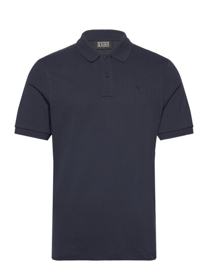 Scotch & Soda Core Logo Pique Polo - Navy - M