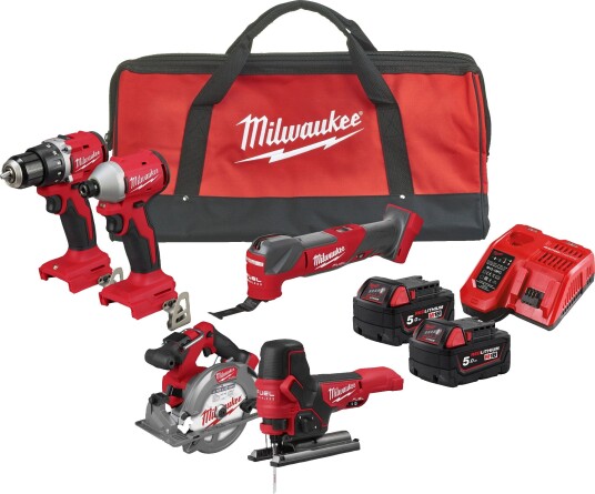 Milwaukee Batteri M18 BLCPP5A-502B Verktøypakke Med Og Lader