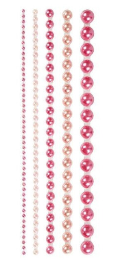Creativ Company Half Adhesive Pearls Rosa 2-8mm 140pcs.