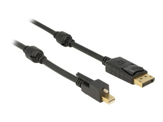 Delock 1m DisplayPort Kabel med Gullbelagte Kontakter - Svart