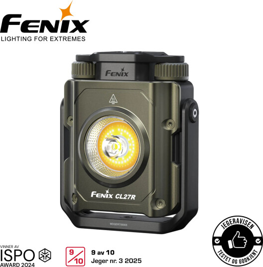 Fenix Cl27r, Sort, Grønn, Rotasjon, Batterinivå, Ip66, Led, 5700 K