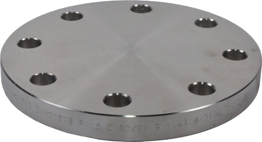 76,1 mm Blindflens, AISI 316L, DIN 2527, EN1092-1, PN10-16
