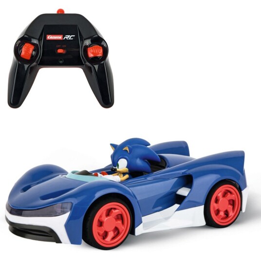 Carrera 27cm Sonic The Hedgehog Radiostyrt Bil med LED-lys og USB Lading