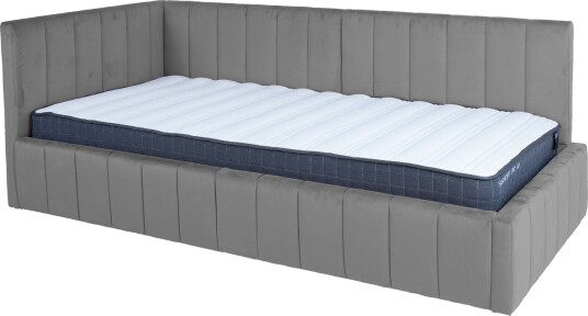 Seng HOME4YOU Jasper 90x200 cm med madrass Harmony Uno 106x40xh76 cm Eik grå
