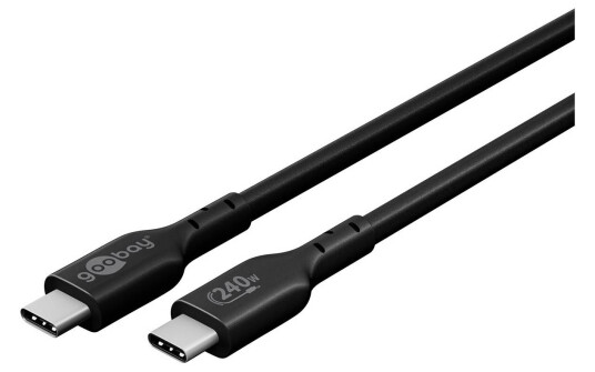 Goobay USB-C 2.0 lade- og datakabel 240W PD - 1m - Svart