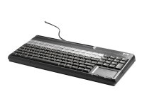 HP POS Keyboard with Magnetic Stripe Reader - Tastatur - USB - QWERTY - karbonitt - for Engage Flex Mini Retail System Engage One MX12 RP9 G1 Retail System