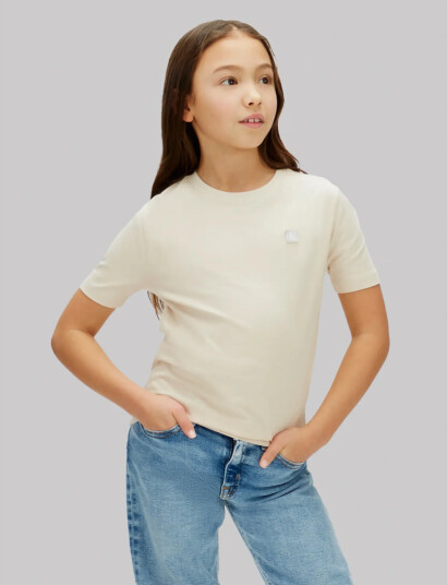 Calvin Klein Mono Mini Badge Reg T Shirt Beige 164 Calvin Klein Mono Mini Badge Reg T Shirt Beige 164