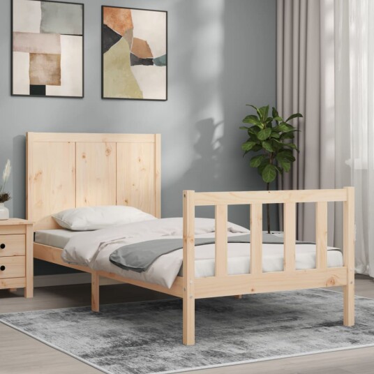 vidaXL Sengeramme med hodegavl 2FT6 liten enkel heltre 8720845977511