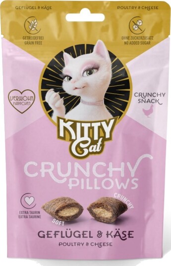 Kitty Cat Crunchy Pillows Fjærkre & Ost 60g