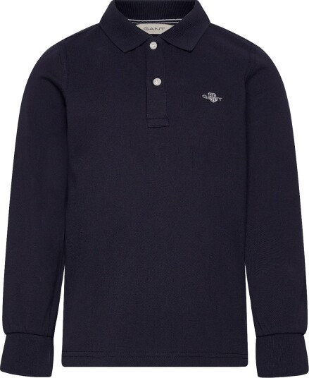 Gant Kids Shield Ls Pique Polo Shirt - EVENING BLUE - 152
