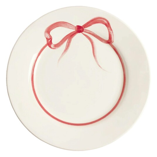 Pick A Poppy Bow Tallerken 28 cm Mørk Rosa