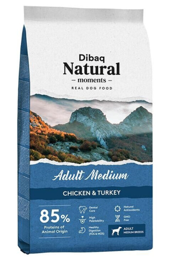 Dibaq Natural Moments Hundefôr Voksen Medium 15 kg Dibaq Natural Moments Hundefôr Voksen Medium 15 kg