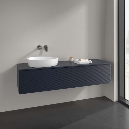 Villeroy & Boch Antao Servantskap med 2 skuffer 160x50x36 cm u/lys Blå Matt Villeroy & Boch Antao Servantskap med 2 skuffer 160x50x36 cm u/lys Blå Matt