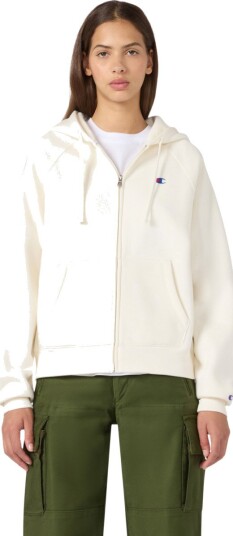 Champion Full Zip Hoodie Sweatshirt Cream M Champion Full Zip Hoodie Sweatshirt Cream M