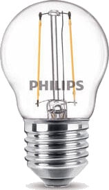 E27 Philips Filament E27 LED-lyspærer 2W (25W) (Lustre, Klart)