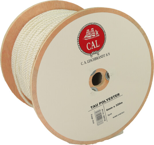 Tau Polyester - Hvit - 6 mm - 320m - Spole Tau Polyester - Hvit - 6 mm - 320m - Spole