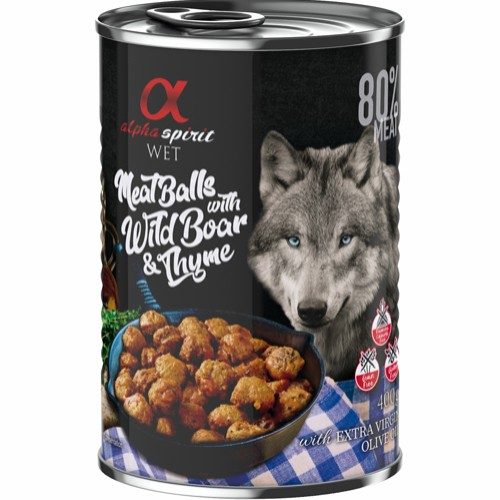 Alpha Spirit Våtfôr Hund Kjøttboller med Kylling og Villsvin 6 x 400g