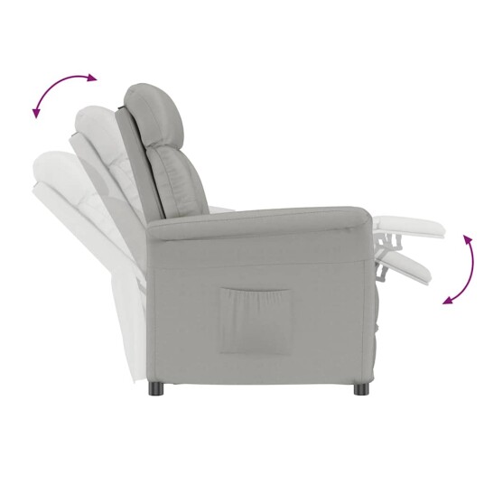  Recliner Stol Lys Grå Lysegrå 70,5 x 96,5 x 95 cm stoff