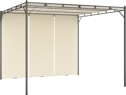vidaXL Hagepaviljong med sidegardin 3x3x2,25m kremhvit vidaXL Hagepaviljong med sidegardin 3x3x2,25m kremhvit