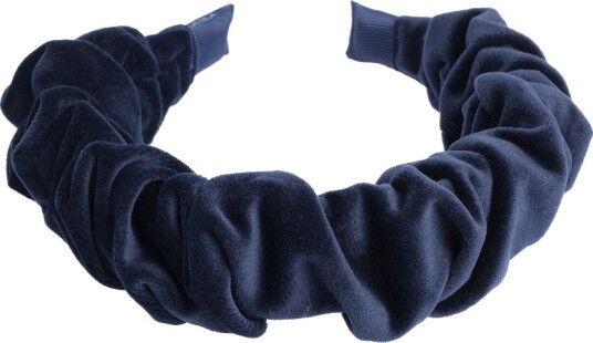 DARK Velvet Hair Band Wave Navy Blue
