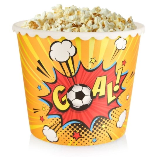 Orion Fotball Popcorn Bowl: Gjenbrukbar 2L for filmkvelder