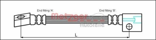 Bremseslange METZGER 4112811 Bremseslange METZGER 4112811