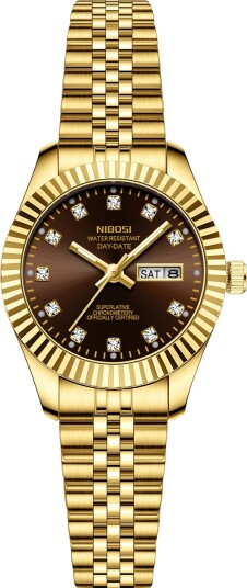 Nibosi Millbury Day Date Gold Brown