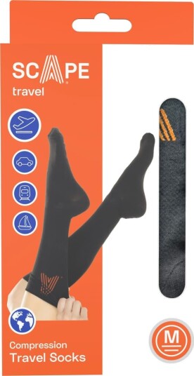 Scape Travel Reisetilbehør støttestrømper str. M (sort)