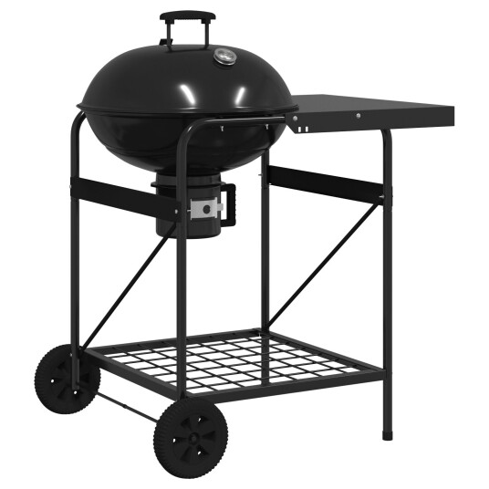Utendørs grill med hjul Svart 91 x 71 x 107 cm Metall