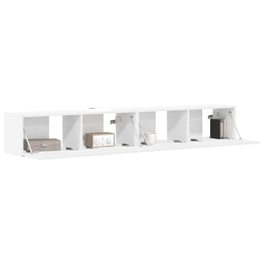  TV Veggskap 2 pcs Hvit 60 x 31 x 29.5 cm Konstruert tre