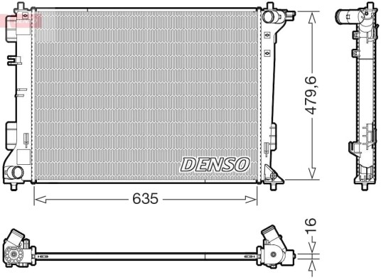 Radiator, motorkjøling DENSO DRM41028