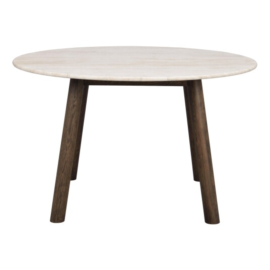 Rowico Home Taransay Spisebord, Beige travertin, Brun eik, Ø125 Unoliving 1665022-13-05 1730535-02-0