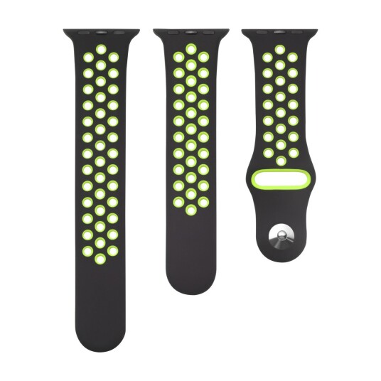 TRIACLE SPORT-REM APPLE WATCH 42/44/45/49 MM SVART/GRØNN