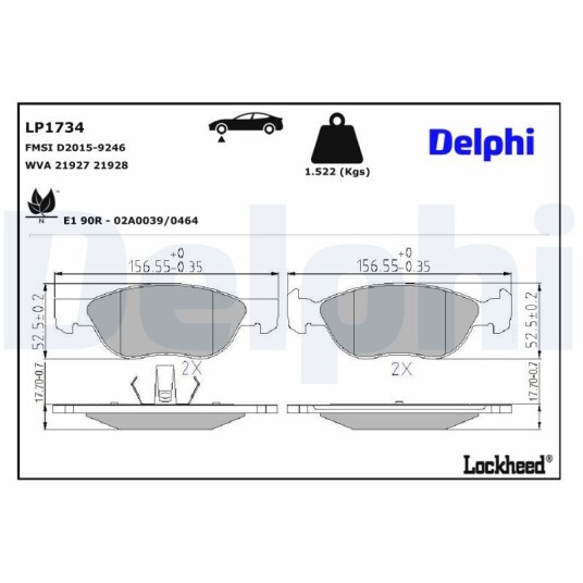 Bremseklosser DELPHI LP1734