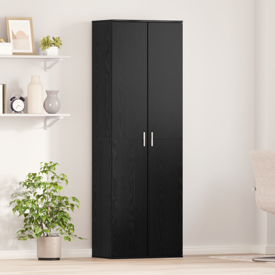  Highboard Svart eik 60 x 35 x 180 cm Konstruert tre