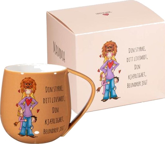 Lykketegning - Krus mamma din styrke 40 cl brun Lykketegning - Krus mamma din styrke 40 cl brun