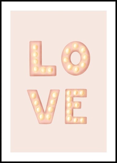 LOVE Light Letters Pink Plakat Plakat / 30x40cm LOVE Light Letters Pink Plakat Plakat / 30x40cm