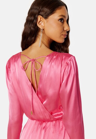 Bubbleroom Occasion Rae Satin Dress Pink 3XL