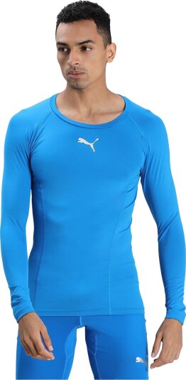 Puma LIGA Baselayer Tee LS, kompresjonstrøye senior S electric blue lemona
