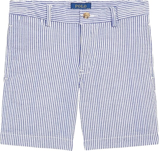 Ralph Lauren Kids Stretch Cotton Seersucker Short Blue 117 123