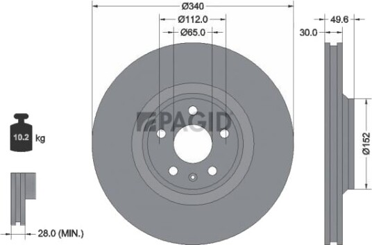 PAGID 54605NHC Bremseskive