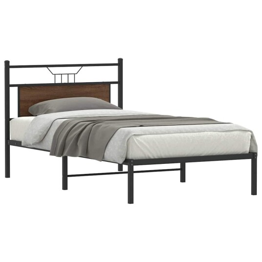  Sengeramme uten madrass brun eik 100x190 cm konstruert tre