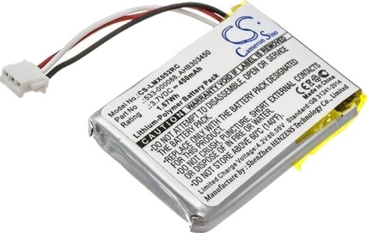 Logitech 910-004374 batteri (450 mAh 3.7 V, Sort)