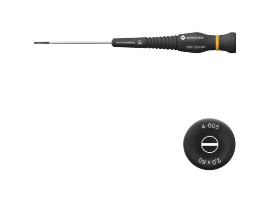 Bernstein Tools For Electronics Elektronik Og Finmekanik Kærv-Skruetrækker Klinge-Bredde: 2 Mm Klinge-Længde: 60 Mm Bernstein Tools For Electronics Elektronik Og Finmekanik Kærv-Skruetrækker Klinge-Bredde: 2 Mm Klinge-Længde: 60 Mm