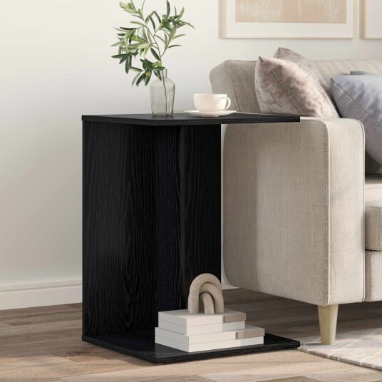 vidaXL Sidetabell Svart Eik 45 x 40 x 62,5 cm Konstruert tre
