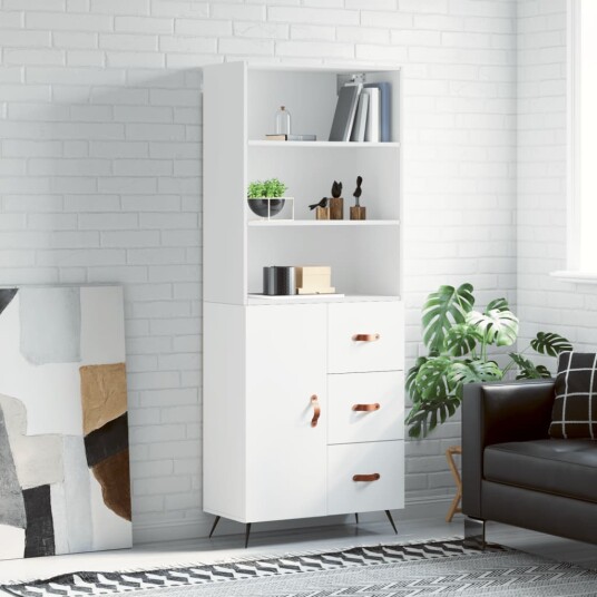 vidaXL Highboard hvit 69,5x34x180 cm konstruert tre 8720845927806 vidaXL Highboard hvit 69,5x34x180 cm konstruert tre 8720845927806